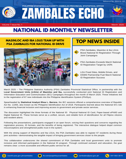 Zambales Echo: National ID Monthly Newsletter - March 2025