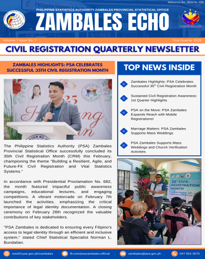 Zambales Echo: Civil Registration Quarterly Newsletter - First Quarter 2025