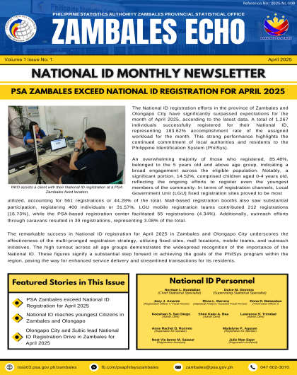 Zambales Echo: National ID Monthly Newsletter - April 2025