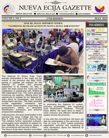 Official News Letter of Provincial Statistical Office - Nueva Ecija